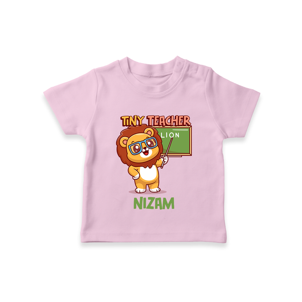 Future Tiny Teacher T-Shirt | Personalized T-Shirt for Babies - BABY PINK - 0-5 Months Old (Chest 17")