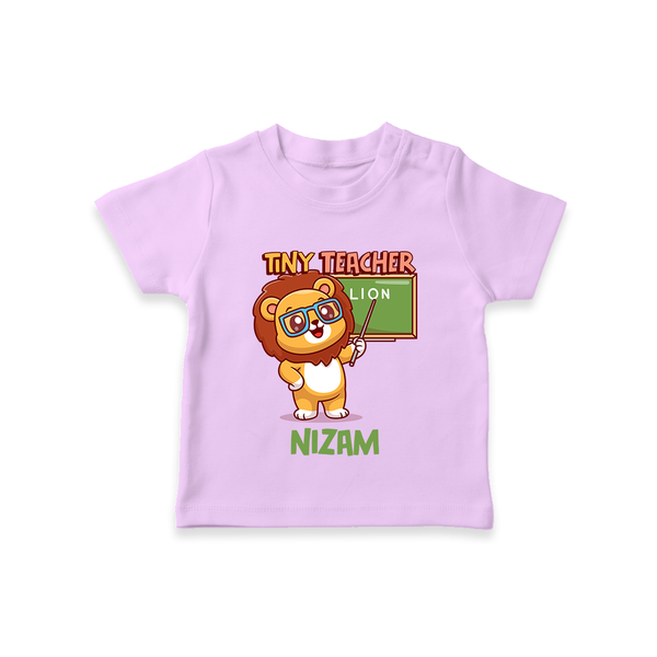 Future Tiny Teacher T-Shirt | Personalized T-Shirt for Babies - LILAC - 0-5 Months Old (Chest 17")