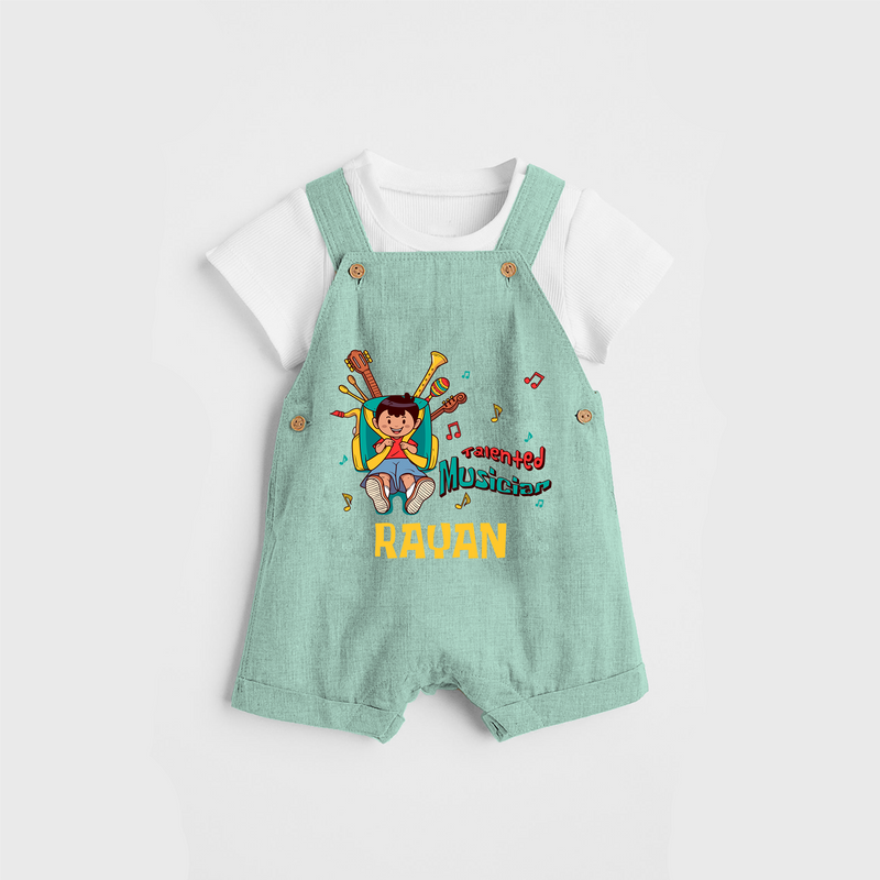 Talented Musician Dungaree - LIGHT GREEN - 0 - 3 Months Old (Chest 17")