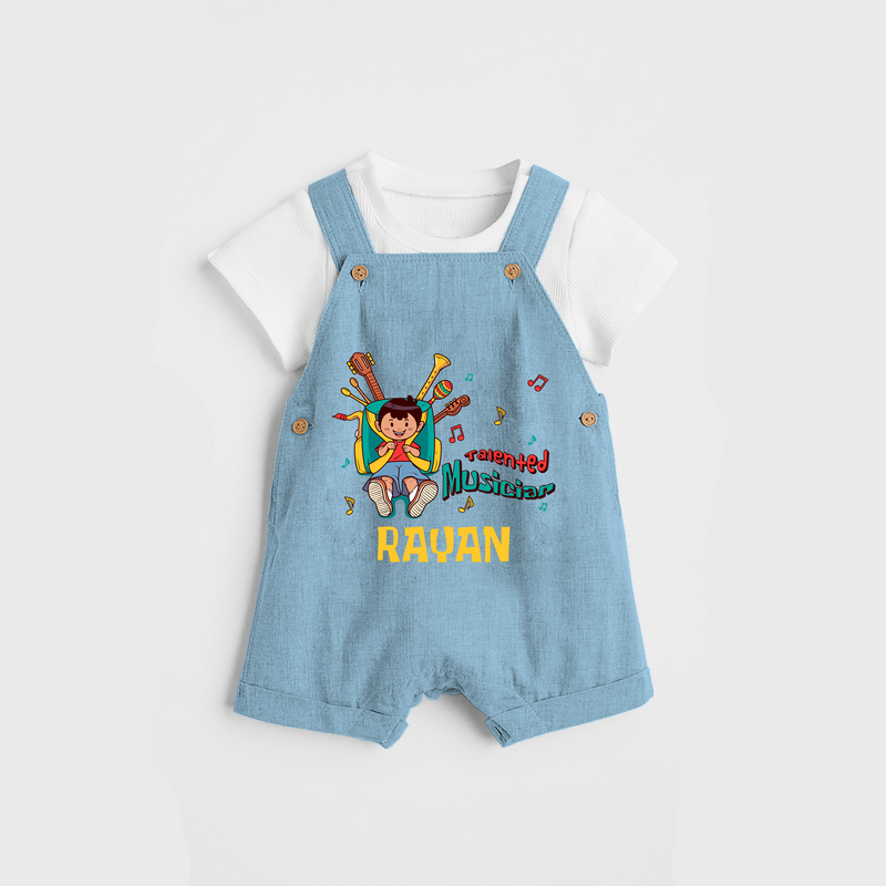 Talented Musician Dungaree - SKY BLUE - 0 - 3 Months Old (Chest 17")