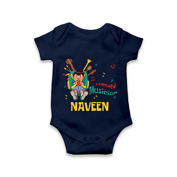 Future Musician Romper / Onesie | Personalized Romper / Onesie for Babies - NAVY BLUE - New Born (Chest 14")