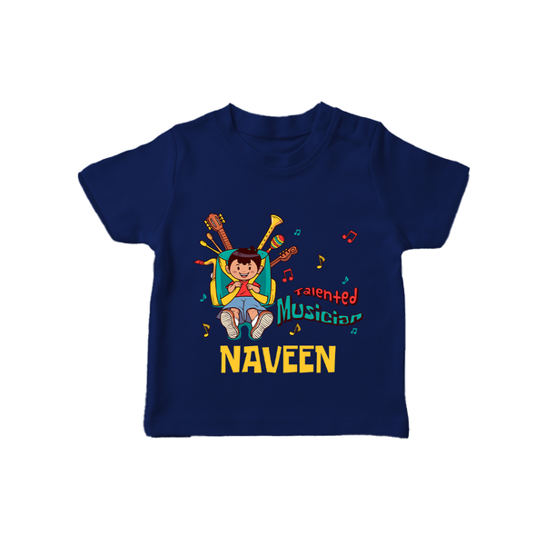 Future Musician T-Shirt | Personalized T-Shirt for Babies - NAVY BLUE - 0-5 Months Old (Chest 17")