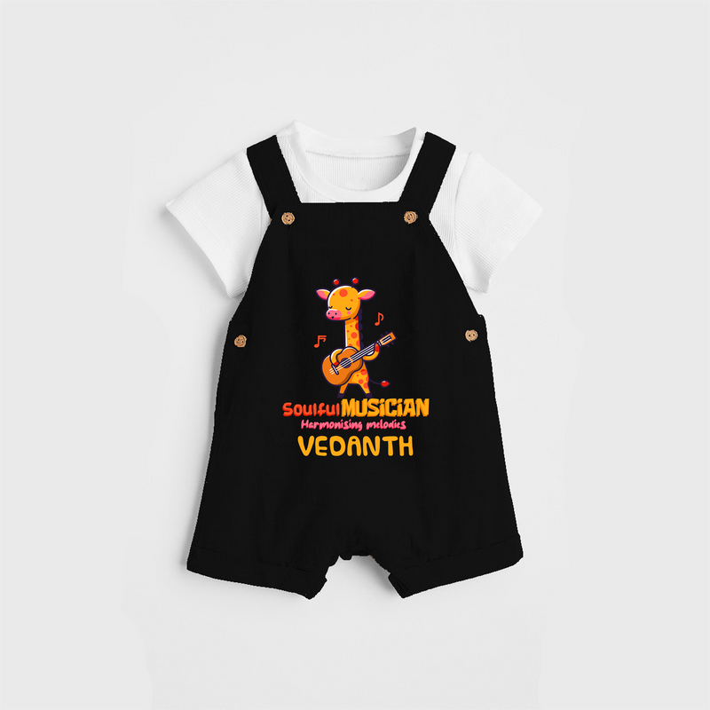 Soulful Musician Dungaree - BLACK - 0 - 3 Months Old (Chest 17")