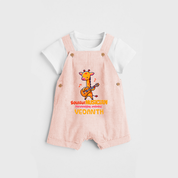 Soulful Musician Dungaree - PEACH - 0 - 3 Months Old (Chest 17")