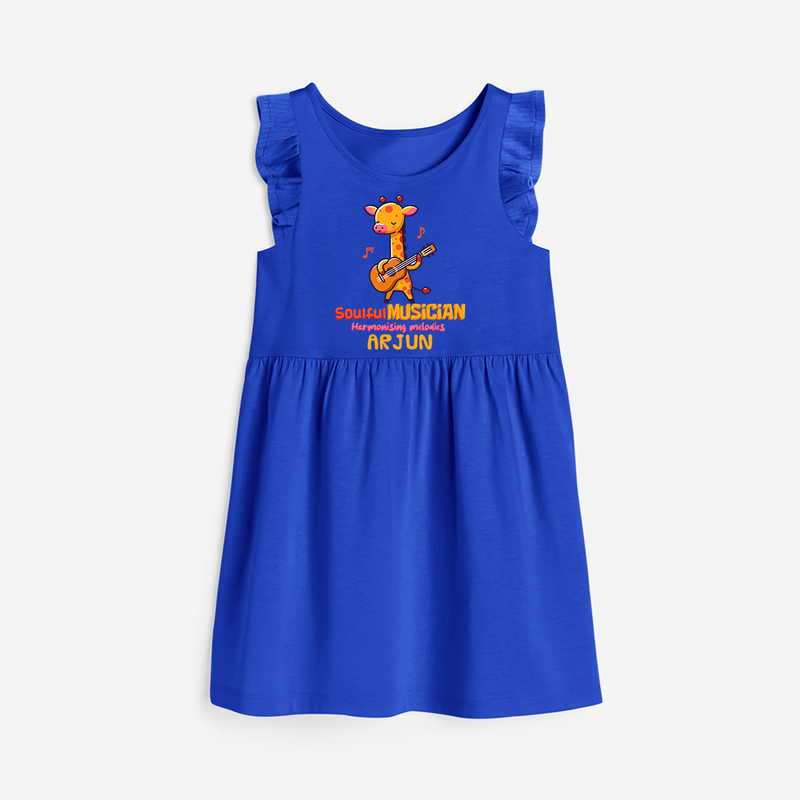 Soulful Musician Frock - ROYAL BLUE - 0 - 6 Months Old (Chest 18")