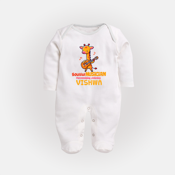 Future Soulful Musician Sleep Suit | Personalized Sleep Suit for Babies - WHITE - New Born (Chest 7.5")