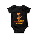 Future Soulful Musician Romper / Onesie | Personalized Romper / Onesie for Babies - BLACK - New Born (Chest 14")