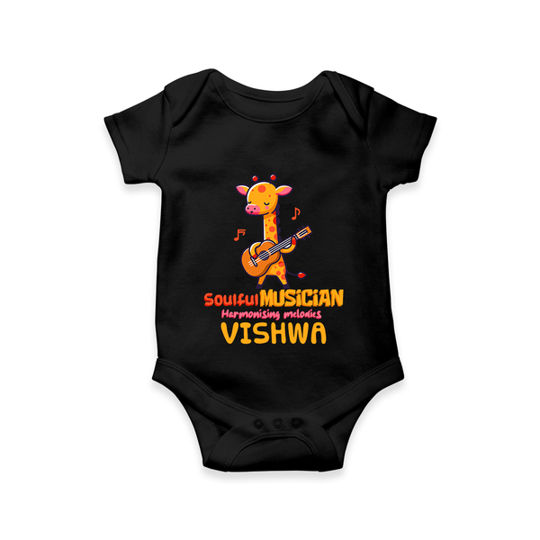 Future Soulful Musician Romper / Onesie | Personalized Romper / Onesie for Babies - BLACK - New Born (Chest 14")