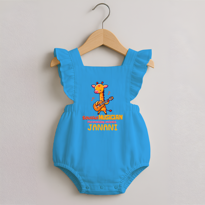 Future Soulful Musician Romper Frock | Personalized Romper Frock for Babies - SKY BLUE - 0 - 3 Months Old (Chest 19")