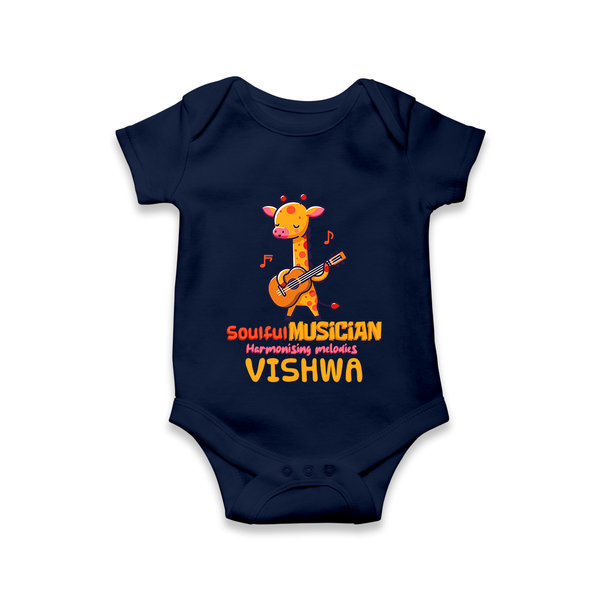 Future Soulful Musician Romper / Onesie | Personalized Romper / Onesie for Babies - NAVY BLUE - New Born (Chest 14")