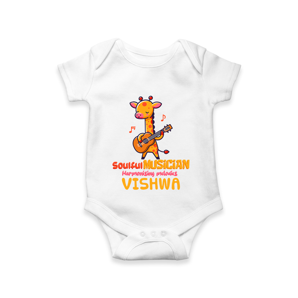 Future Soulful Musician Romper / Onesie | Personalized Romper / Onesie for Babies - WHITE - New Born (Chest 14")