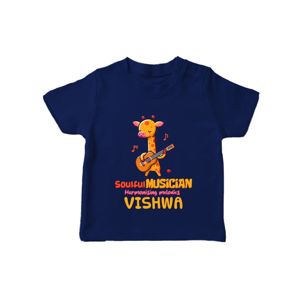 Future Soulful Musician T-Shirt | Personalized T-Shirt for Babies - NAVY BLUE - 0-5 Months Old (Chest 17")