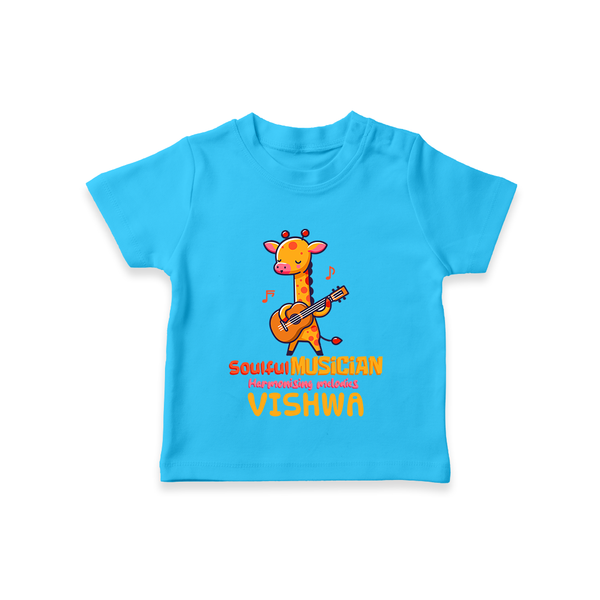 Future Soulful Musician T-Shirt | Personalized T-Shirt for Babies - SKY BLUE - 0-5 Months Old (Chest 17")