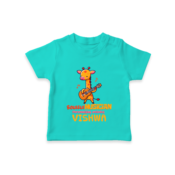 Future Soulful Musician T-Shirt | Personalized T-Shirt for Babies - TEAL - 0-5 Months Old (Chest 17")