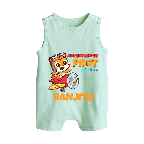 Future Pilot Romper Suit | Personalized Profession Romper Suit for Babies - MINT GREEN - 0 - 5 Months Old (Chest 18")