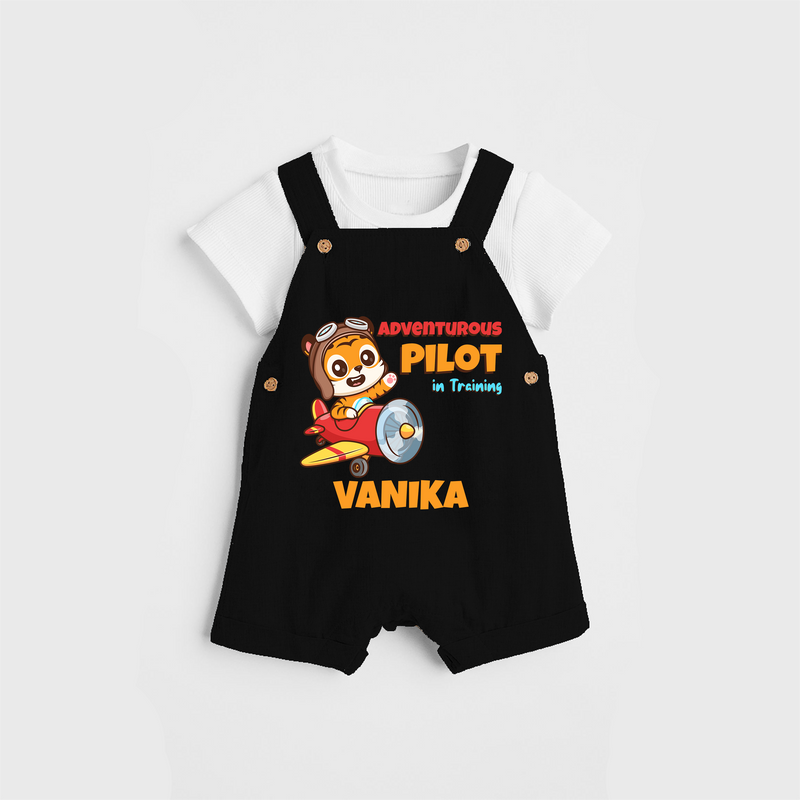 Adventurous Pilot Explorer Dungaree - BLACK - 0 - 3 Months Old (Chest 17")