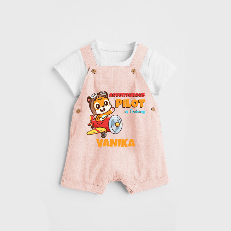 Adventurous Pilot Explorer Dungaree - PEACH - 0 - 3 Months Old (Chest 17")