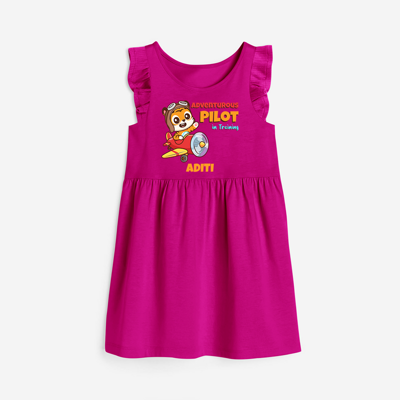 Adventurous Pilot Explorer Frock - HOT PINK - 0 - 6 Months Old (Chest 18")