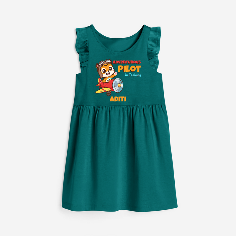 Adventurous Pilot Explorer Frock - MYRTLE GREEN - 0 - 6 Months Old (Chest 18")