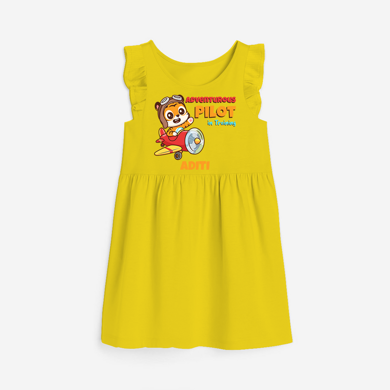 Adventurous Pilot Explorer Frock - YELLOW - 0 - 6 Months Old (Chest 18")