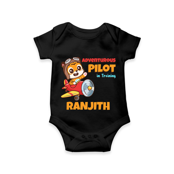 Future Pilot Romper / Onesie | Personalized Profession Romper / Onesie for Babies - BLACK - New Born (Chest 14")