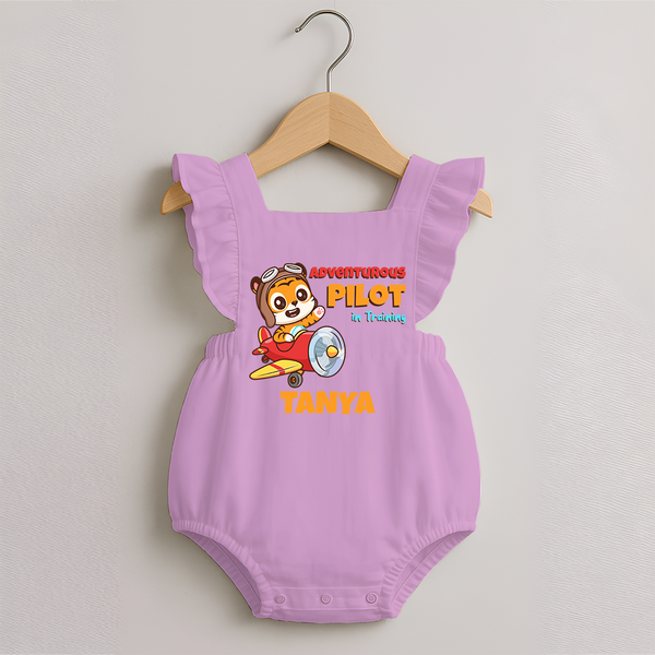 Future Pilot Romper Frock | Personalized Profession Romper Frock for Babies - BABY PINK - 0 - 3 Months Old (Chest 19")