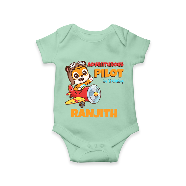 Future Pilot Romper / Onesie | Personalized Profession Romper / Onesie for Babies - MINT GREEN - New Born (Chest 14")