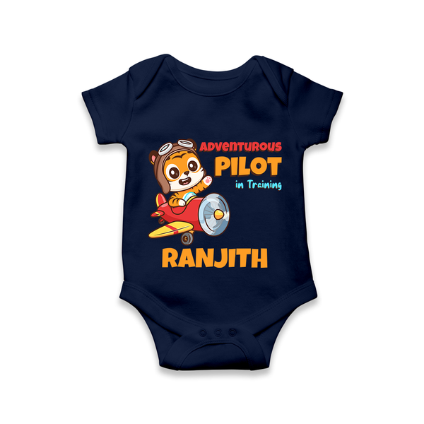 Future Pilot Romper / Onesie | Personalized Profession Romper / Onesie for Babies - NAVY BLUE - New Born (Chest 14")