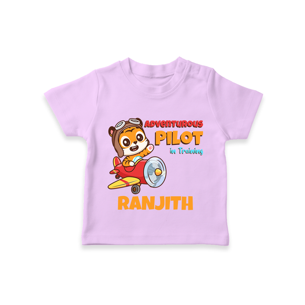 Future Pilot T-Shirt | Personalized Profession T-Shirt for Babies - LILAC - 0-5 Months Old (Chest 17")
