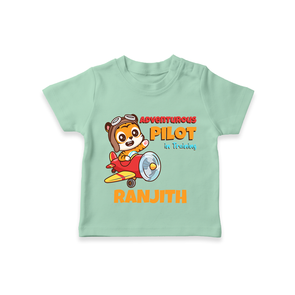 Future Pilot T-Shirt | Personalized Profession T-Shirt for Babies - MINT GREEN - 0-5 Months Old (Chest 17")