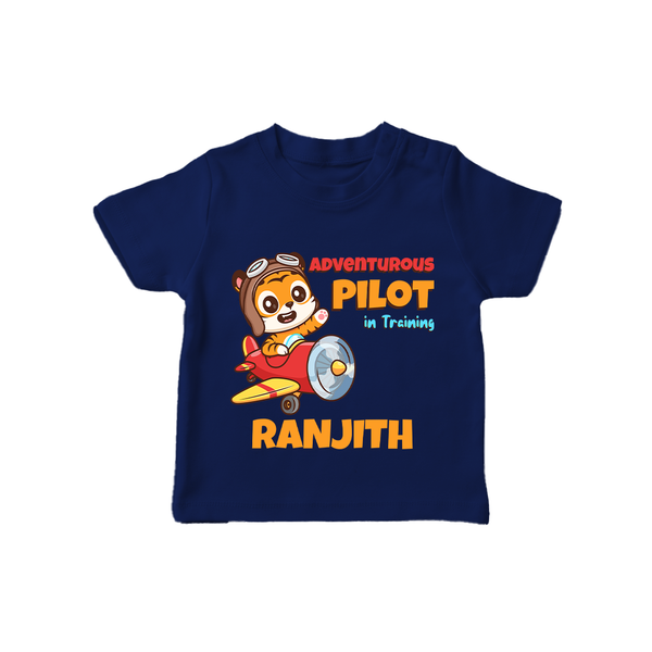 Future Pilot T-Shirt | Personalized Profession T-Shirt for Babies - NAVY BLUE - 0-5 Months Old (Chest 17")
