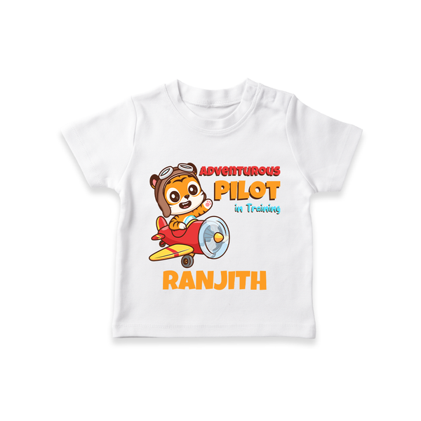 Future Pilot T-Shirt | Personalized Profession T-Shirt for Babies - WHITE - 0-5 Months Old (Chest 17")