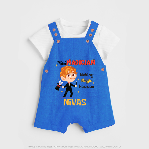 Future Mini Magician Dungaree Set | Personalized Profession Dungaree Set - COBALT BLUE - 0 - 5 Months Old (Chest 18")
