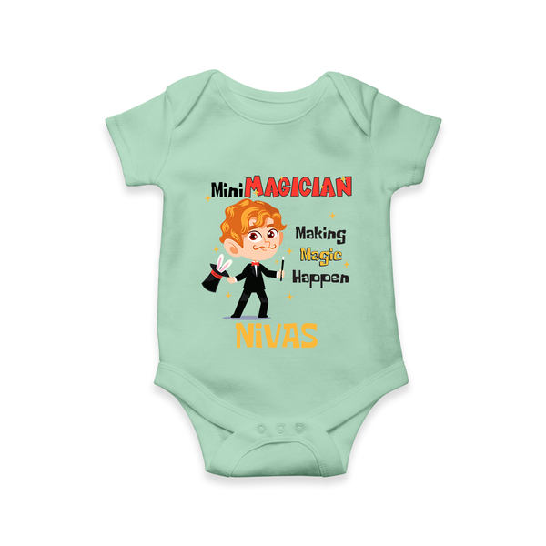 Future Mini Magician Romper / Onesie | Personalized Profession Romper / Onesie - MINT GREEN - New Born (Chest 14")