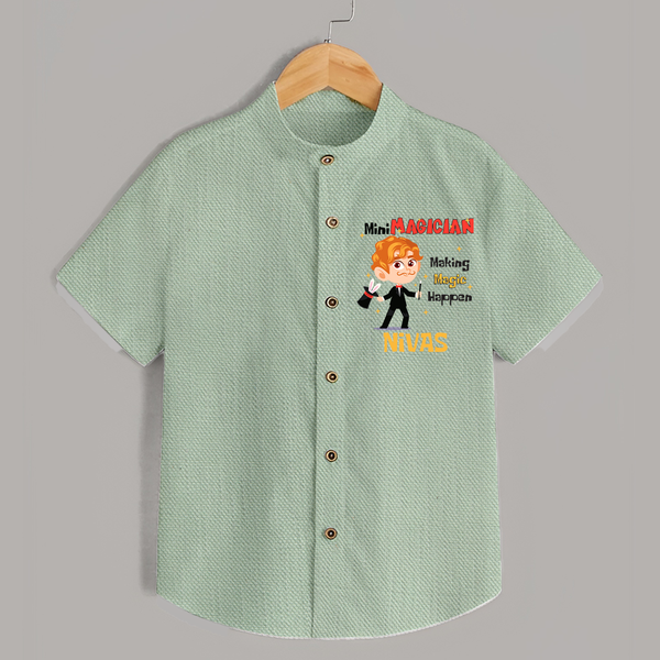 Future Mini Magician Shirt | Personalized Profession Shirt - MINT GREEN - 0 - 6 Months Old (Chest 23")