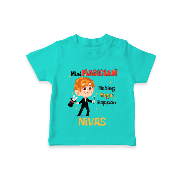 Future Mini Magician T-Shirt | Personalized Profession T-Shirt - TEAL - 0-5 Months Old (Chest 17")