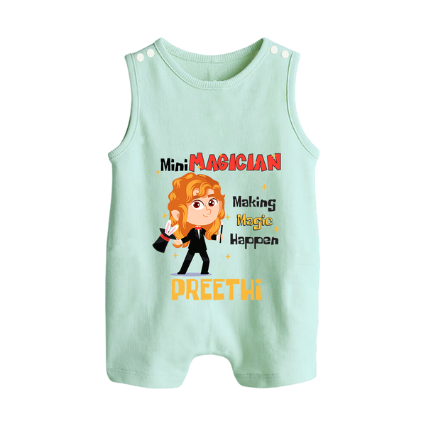 Future Magician Romper Suit | Personalized Profession Romper Suit - MINT GREEN - 0 - 5 Months Old (Chest 18")
