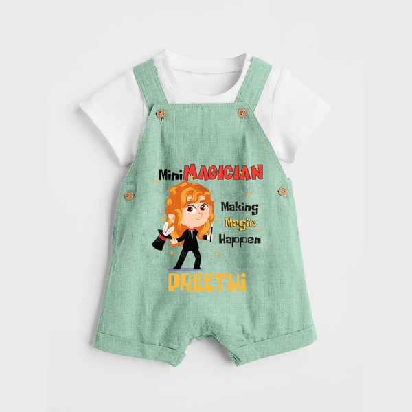 Future Magician Dungaree Set | Personalized Profession Dungaree Set - MINT GREEN - 0 - 5 Months Old (Chest 18")