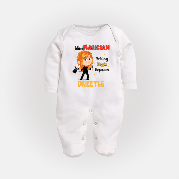 Future Magician Sleep Suit | Personalized Profession Sleep Suit - WHITE - New Born (Chest 7.5")