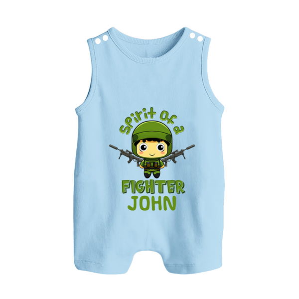 Future Fighter Romper Suit | Custom Name Romper Suit for Infants - BABY BLUE - 0 - 5 Months Old (Chest 18")