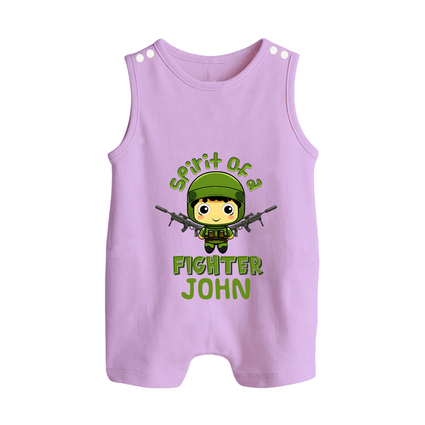 Future Fighter Romper Suit | Custom Name Romper Suit for Infants - LILAC - 0 - 5 Months Old (Chest 18")