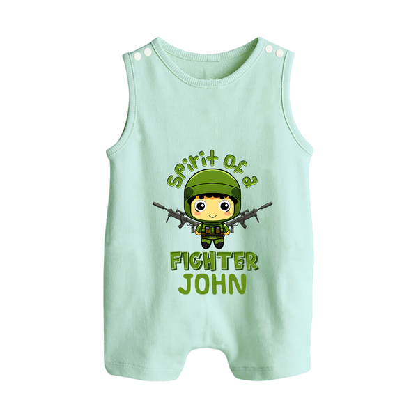Future Fighter Romper Suit | Custom Name Romper Suit for Infants - MINT GREEN - 0 - 5 Months Old (Chest 18")