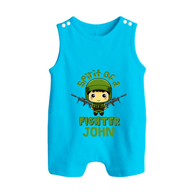 Future Fighter Romper Suit | Custom Name Romper Suit for Infants - SKY BLUE - 0 - 5 Months Old (Chest 18")