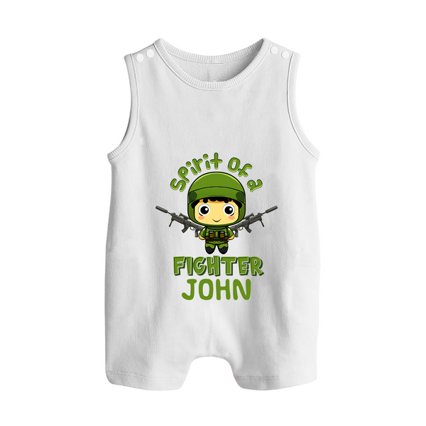 Future Fighter Romper Suit | Custom Name Romper Suit for Infants - WHITE - 0 - 5 Months Old (Chest 18")