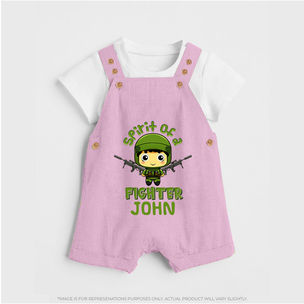 Future Fighter Dungaree Set | Custom Name Dungaree Set for Infants - BABY PINK - 0 - 5 Months Old (Chest 18")