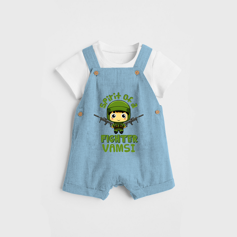 Military Fighter Boy Spirit Dungaree - SKY BLUE - 0 - 3 Months Old (Chest 17")