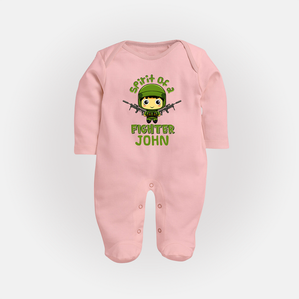 Future Fighter Sleep Suit | Custom Name Sleep Suit for Infants - BABY PINK - New Born (Chest 7.5")