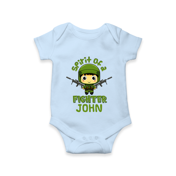 Future Fighter Romper / Onesie | Custom Name Romper / Onesie for Infants - BABY BLUE - New Born (Chest 14")