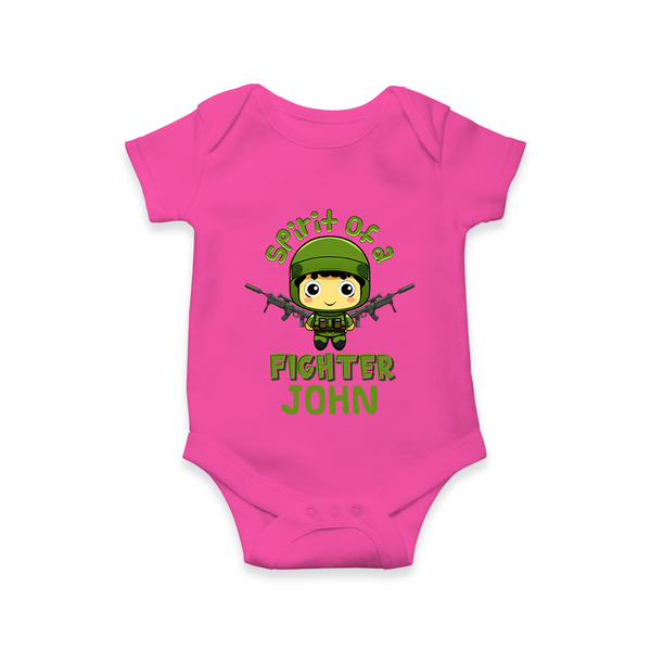 Future Fighter Romper / Onesie | Custom Name Romper / Onesie for Infants - HOT PINK - New Born (Chest 14")