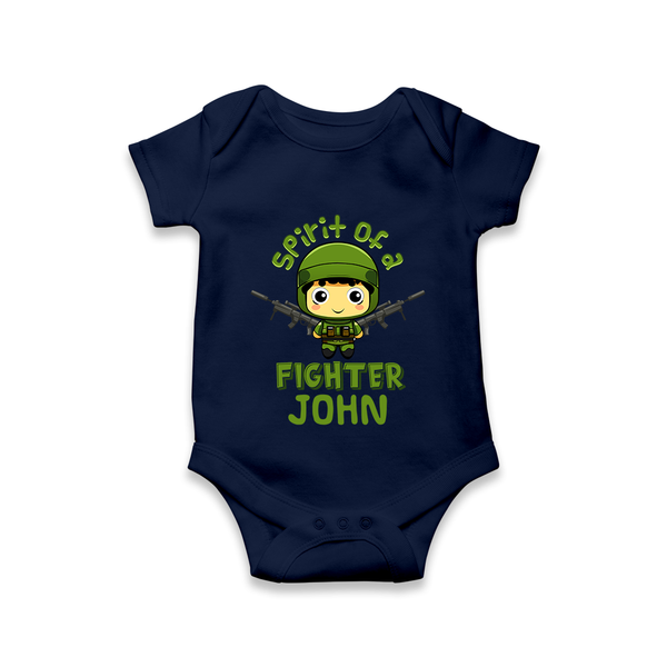 Future Fighter Romper / Onesie | Custom Name Romper / Onesie for Infants - NAVY BLUE - New Born (Chest 14")